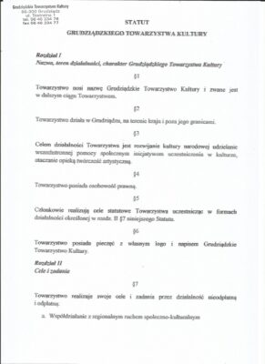 Statut Grudziądzkiego Towarzystwa Kultury - zdjęcie 1