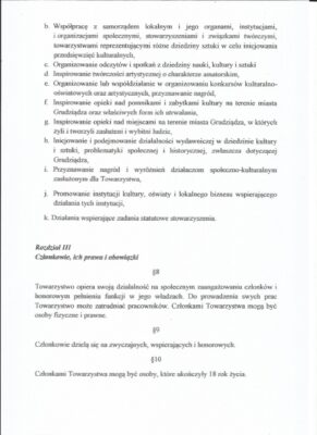 Statut Grudziądzkiego Towarzystwa Kultury - zdjęcie 2